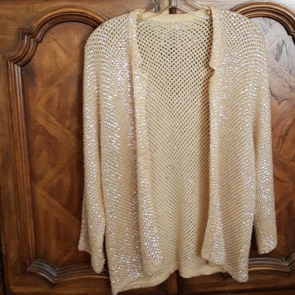 Vintage Laura Aponte Sequined Open Cardigan
